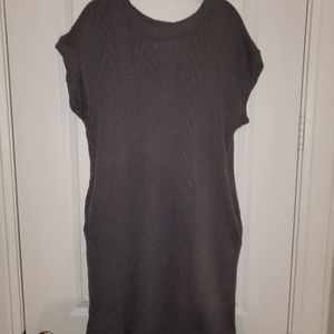 Cherish Cable Knit Shift Dress, Large, Charcoal gray, pockets